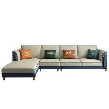 Луксозен ъглов разтегателен плат, за еднократна употреба диван от латекс тъкан, модерна комбинация от мебели за всекидневна