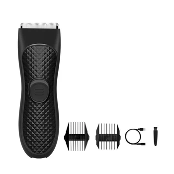 1 комплект мъжки електрическа машинка за подстригване на косми в слабините, черно эпилятор, акумулаторна самобръсначка