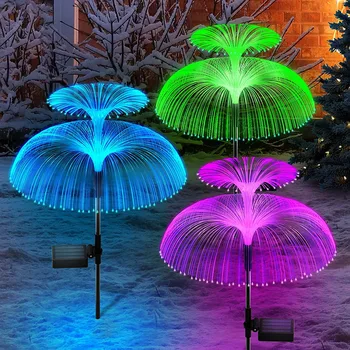 Слънчеви градински фенери Външен водоустойчива лампа за тревата под формата на медуза RGB, което променя цвета си, озеленяване, лампа за двора / пътеки /празничен декор