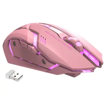 Компютърната мишка е Безжична мишка с RGB подсветка, акумулаторни безжични USB мишки розово, бяло или черно на цвят, USB мишка за преносими компютри