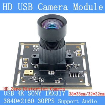 4K Висока Резолюция 3840x2160 SONY IMX317 30 кадъра в секунда UVC USB Модул Камера Linux Уеб-Камера С Нулево Изкривяване на За Поддръжка на Аудио Android