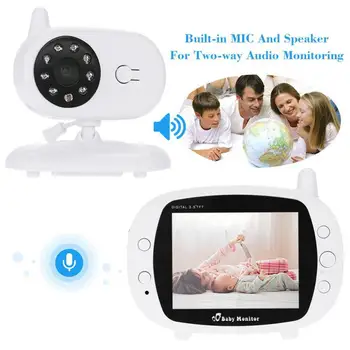 Безжична IP камера, видеоняня, цветен LCD екран, камера за сигурност за гледане на деца, IR камера за нощно виждане с микрофон, камера, сензор за температура