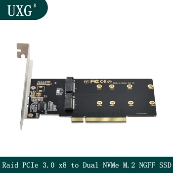 Двойна 2X NVME M. 2 AHCI за Express 3.0 PCIE Gen3 X8 X16 Raid карта VROC Raid0 Hyper Адаптер