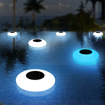 Слънчев воден плаващ лампа, лампа за басейн, открит водоустойчива лампа за тревни площи, цветни led воден плаващ лампа, тип слънчеви панели