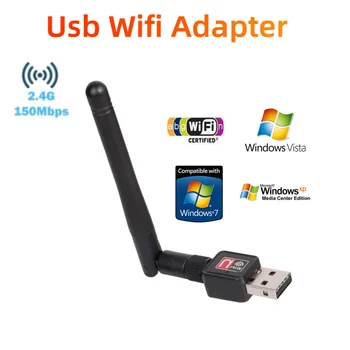 2,4 Ghz USB WiFi Адаптер 150 Mbps Мрежова Карта USB 2.0 Антена RTL8188 Ethernet USB Ключ за LAN Безжична Мрежа за Windows PC