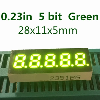 10ШТ 0,23-инчов 5-битов цифров зелен клиенти led дисплей, 7-сегментен общ анод, 0,23 