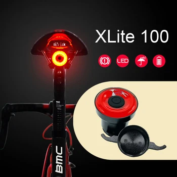 Xlite100 фенерче за обратно фенер под наем с функция за автоматично спиране, USB зареждане, led задна светлина за планински велосипеди, аксесоари за колоездене задна светлина