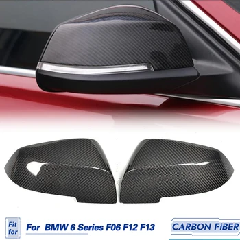 Автомобилни капаци за огледала за обратно виждане, изработени от въглеродни влакна за BMW 5 6 7 серия F10 F18 F06 F12 2014-2016, капаци за страничните огледала, за подмяна на корпуса