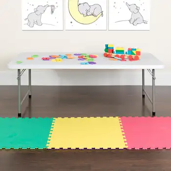 Сгъваема маса от бяла пластмаса за детски мебели от гранит