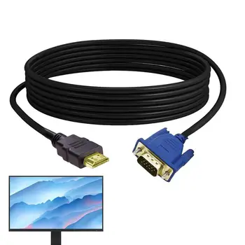 Адаптер за аудио-видео кабел HDMIS-VGA Подходящ за таблет, лаптоп, КОМПЮТРИ, аксесоари за телевизори, златно штекеров, ядро от чиста мед, обвивка от PVC