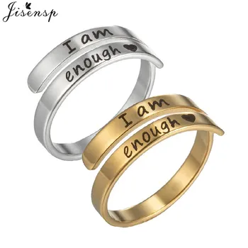 Ми достатъчно пръстени за жени от неръждаема стомана с винтажной златен надпис, трупно пръстен за хидроизолацията, вдъхновяващи бижута Bague Femme 2022