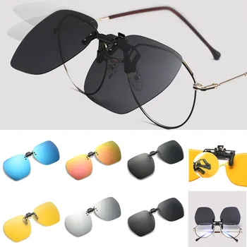 Дамски модни слънчеви очила с клипсами, поляризирани оптични очила, анти-UV, слънчеви очила за шофиране, клипове, сгъваеми очила за защита от слънцето