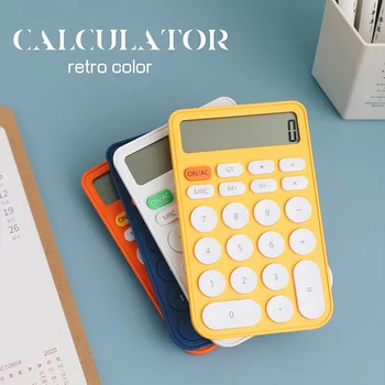Мини-калкулатор цветни студентски сладки калкулатори, портативни, удобни за носене, сладки кавайные творчески ученически канцеларски материали