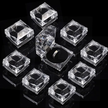 Прозрачна кутия за пръстени от органично стъкло, сватбен калъф за съхранение на бижута, подаръчни кутии, пръстени, обеци, опаковъчна кутия със защита от окисляване