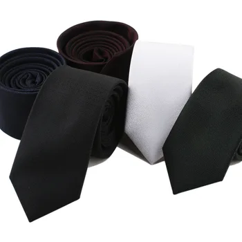 Linbaiway, 7 см, вратовръзки, ръчно изработени за мъже, мъжка вратовръзка от полиестер, монофонични жаккардовый монтиране костюм, черен класическа вратовръзка с логото на поръчка