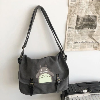 Ghibli голямата голям холщовая чанта-месинджър с шарките на Тоторо, чанта през рамо, чанта през рамо, портмонета и чанти