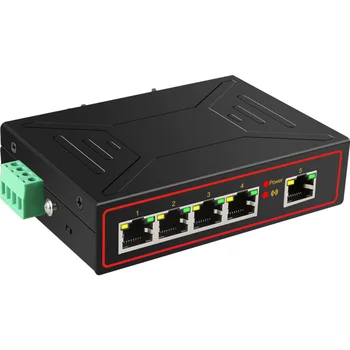 Комутатор Ethernet промишлен клас на DIN-шина, 5 порта, 10/100 М, вграден Контролер за усилване на сигнала и мрежов комутатор VLAN RJ-45