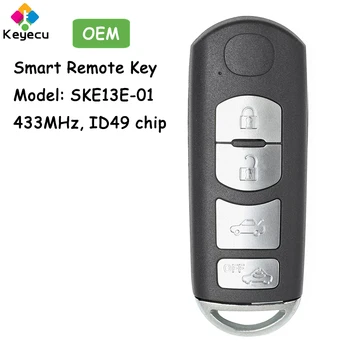 KEYECU OEM Умен Автомобилен Ключ с дистанционно управление с 4 Бутона 433 Mhz ID49 за Mazda (система на Mitsubishi) 6 3 MX-5 Fob Модел: SKE13E-01