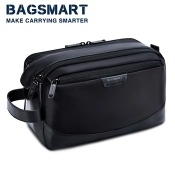 Чанта за тоалетни принадлежности за мъже BAGSMART Голям пътен органайзер за тоалетни принадлежности Dopp Kit Водоустойчива чанта за бръснене за тоалетни принадлежности