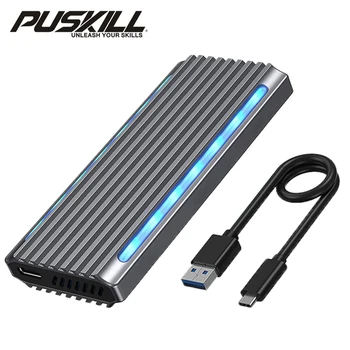 Корпус устройство PUSKILL от алуминиева сплав RGB M. 2 SSD Type-C с интерфейс USB 3.1 за мобилен корпус с охлаждане M2 NVME NGFF