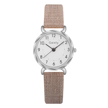 Ретро кожена каишка, женски малки часовници, дизайнерски показалеца, прост цифров циферблат, дамски кварцов аналогов часовник, ръчен часовник Reloj