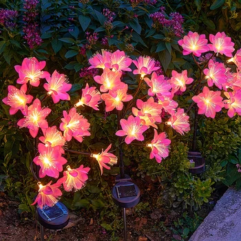 Камелия слънчева светлина на открито Водонепроницаемое украса външен градина Слънчеви цветя градински лампи за вътрешния двор Празнична украса