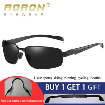 Поляризирани слънчеви очила AORON Мъжки слънчеви очила за по-спортно шофиране очила в алюминиево-магниевой рамка, Анти-UV400 Слънчеви очила с поляризация