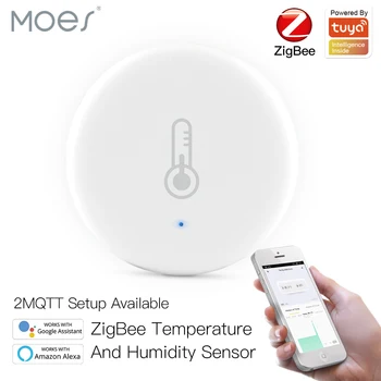 Система за сигурност Moes Sasha Smart ZigBee 3.0 с интелигентен сензор за температура и влажност на батерии с приложение на Hristo Smart Life Алекса Google