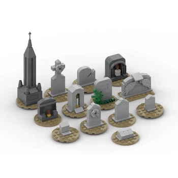 Мини-набор от градивни блокове за надгробни камъни на Хелоуин, страховито надгробный камък, тухлена модел, направи си сам играчка-пъзел за деца, подарък за рожден ден момчета и момичета