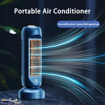 Нов вентилатор за охлаждане и кондициониране на въздуха Безжичен настолен настолен вентилатор USB зареждане на преносим климатик разклаща главата си Електрически F