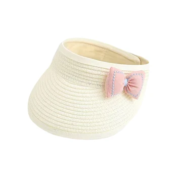 Очарователен сгъваема сламена шапка от слънцето за малки момичета с широка периферия и мек нос, идеална за летни плажни дни