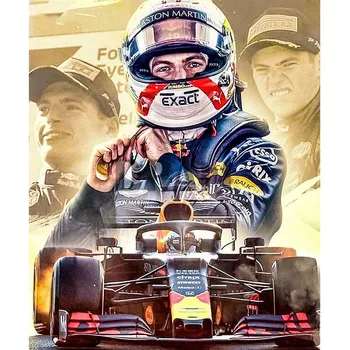 5D САМ диамантена снимка на състезател от Формула 1, пълен с квадратна/кръгла диамантена бродерия, мозайка от страз, участник в състезания