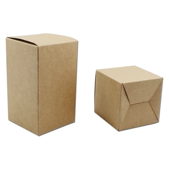 20 бр/лот, сгъваеми кутии от кафява крафт хартия, опаковъчна хартия 