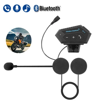 Гореща Разпродажба BT12 Мотоциклет Шлем Слушалки Безжични Слушалки За Мотоциклет Bluetooth 5.0 Хендсфри Слушалки Стерео Комплект за повикване Слушалки