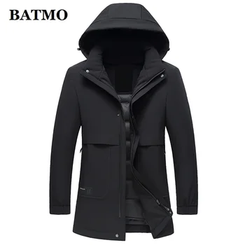 BATMO 2021, ново записване, зимни мъжки якета с качулка с 90% бял утином топола, мъжки топли паркове, по-големи размери L-8XL T-9818