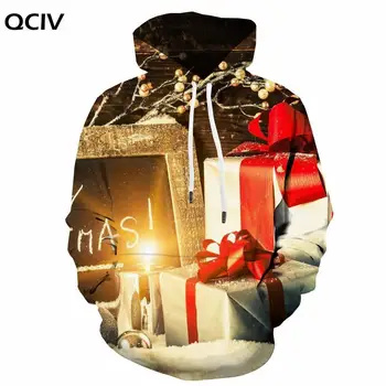 QCIV Коледна hoody с качулка за мъже casual подарък, hoody с качулка в стил аниме, hoody с принтом, мъжки дрехи, градинска дрехи, ежедневни джоб