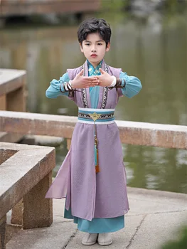 Традиционен костюм, детски дрехи, пролетно-летния етап костюм Ханфу за момчета, китайското рокля, детски костюм от епохата на Тан