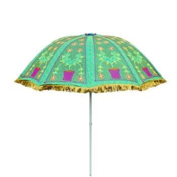 Градински чадър с козирка от слънцето, на открито, на бродирани цветя чадър 70 см