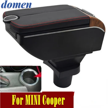 За MINI Cooper R50 R52 R53 R56 R57 R58 F55 F56 F57 Countryman R60 F60 Подлакътник кутия с Двойни врати са отворени 7USB