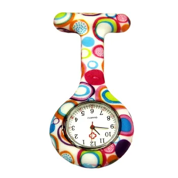 1 бр. цветни часовници за медицински сестри, брошка-ключодържател с принтом, окачване, джобни кварцови часовници за лекари и медицински сестри, директна доставка