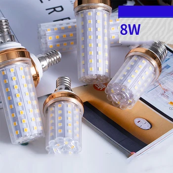 6 БР 8 W E27 E14 led лампа Led лампа AC85-265V led лампа Топъл бял, студен бял лампада за хола полилей led лампа
