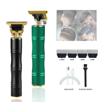Ретро T9 USB акумулаторна електрическа машина за рязане на коса за мъже, машина за подстригване на коса, самобръсначка, запалка за брадата, професионален фризьорски машинка за подстригване
