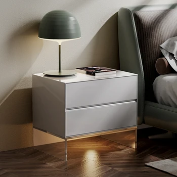 Луксозни и модерни нощни шкафчета, Скандинавски, италиански кутия за съхранение Минималистичен малка странична масичка Организаторите Малко пространство Nachttisch Мебели за дома