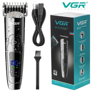VGR 072, безжична професионална машина за рязане на коса, регулируема машинка за оформяне на брада за мъже, електрическа машина за рязане на коса, козметика лице