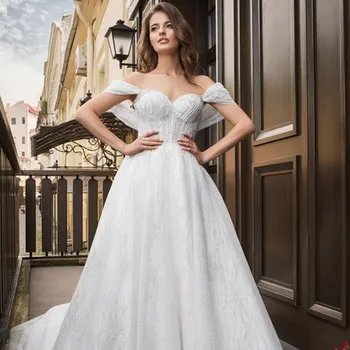 LaBoum, сексуална сватбена рокля без ръкави, модерна сватбена рокля на принцеса булка с отворен гръб, Vestidos De Новия