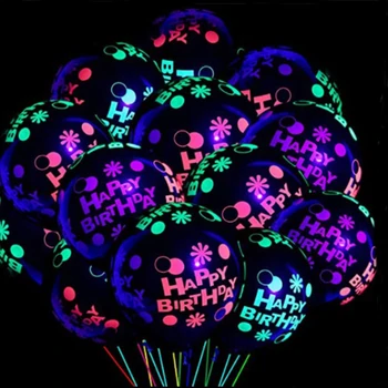 12-инчов прозрачен пятисторонний печатни топка Прозрачен нажежен пълноцветен светлинен топката флуоресцентни uv цвят