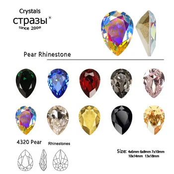 Круша Crystal 10шт 10x14 мм 13x18 mm Кристали Кристали и Бижута, от Стъклени Мъниста, Блестящи Камъни За Дрехи, Аксесоари, Декорации