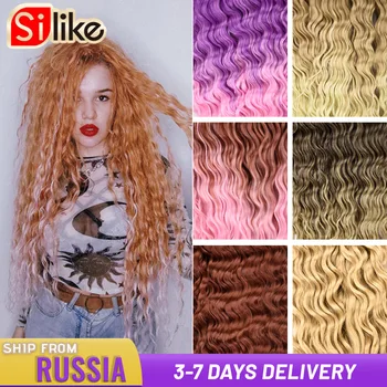 Силиконови плитки, изработени от синтетична коса, свързани с кука, Океанская вълна, 32 инча, Rositsa, дълбока вълна, синтетични лека облекло за удължаване на косата, тъкане