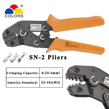 Безплатна доставка SN-2 0.25-4.0 mm 23-11AWG мини-тип саморегулиращи се обжимные ръчни клещи Електрически клеми за кабели Инструменти за кримпване