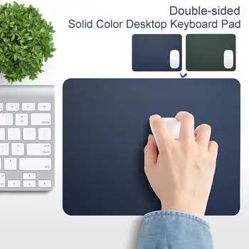 Подложка за компютърна мишка двупосочен водоустойчив, малък, дебел, нескользящий, от изкуствена кожа, обикновен настолен подложка за клавиатура за офис